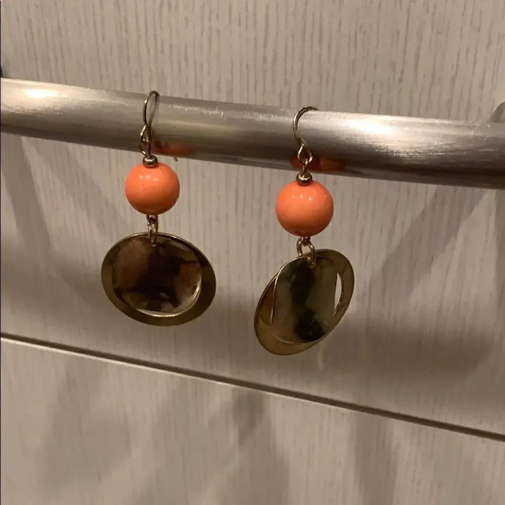 Orange drop earring